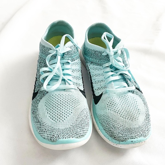 Nike Blue Flyknit Nike Free 4.0 Sneakers - Picture 2 of 5